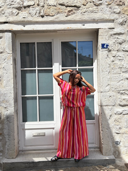 Ensemble Rayé Tee-shirt & Pantalon