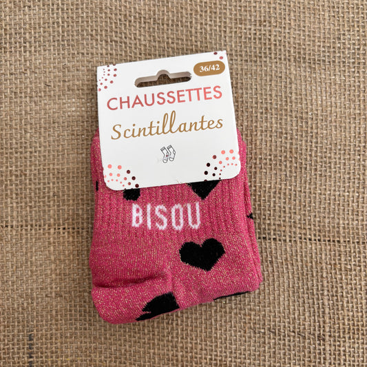 Chaussettes Scintillantes Bisou
