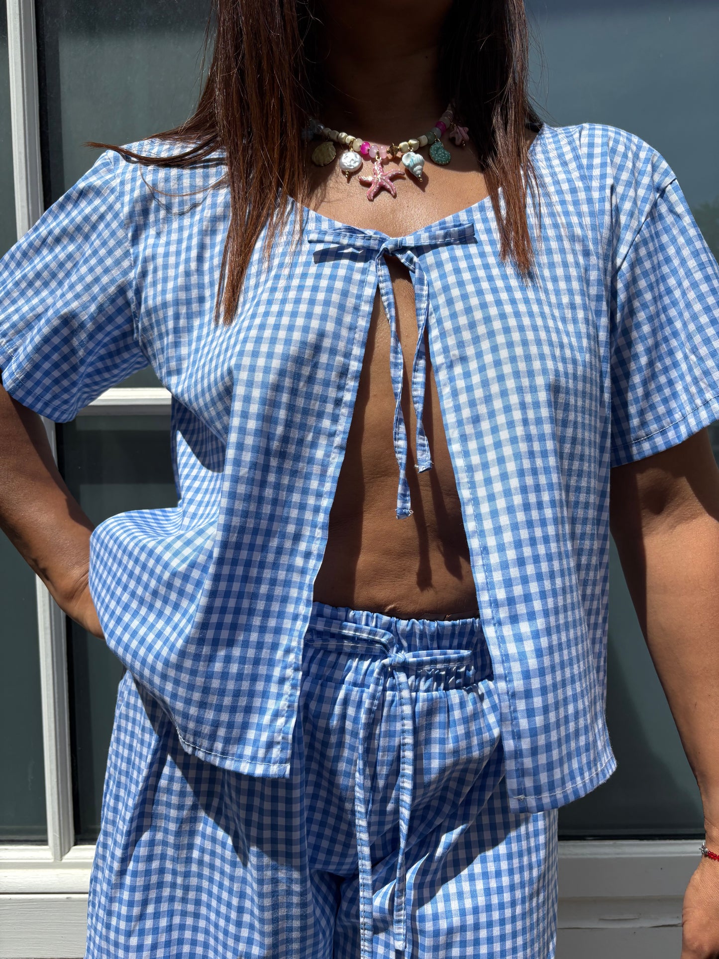 Ensemble Vichy bleu