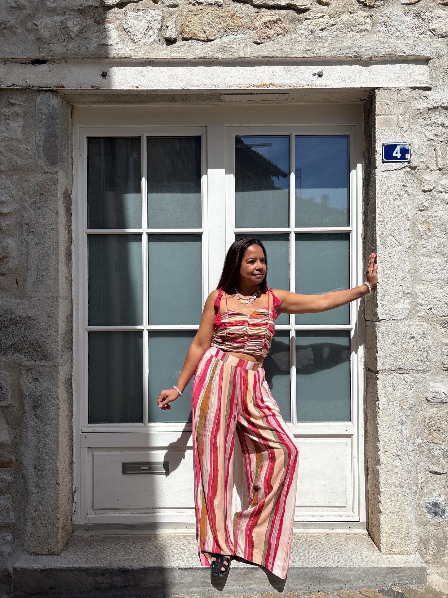 Ensemble Rayé Top & Pantalon